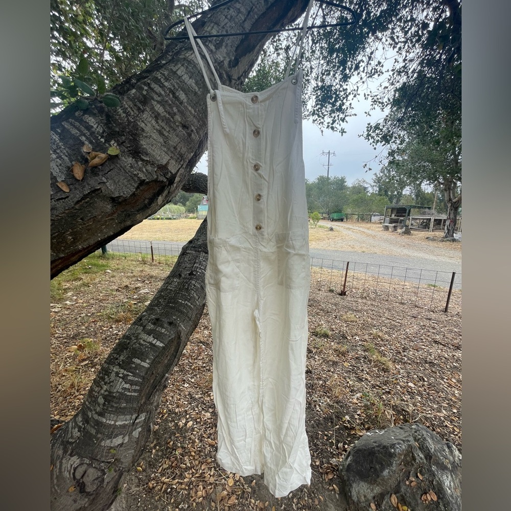 Billabong Off-White Linen Jumpsuit